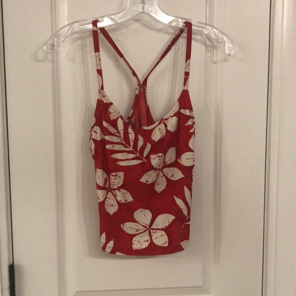 Red and white floral tanking top. Size 8